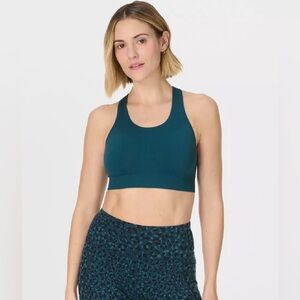Sweaty Betty Dark Green Sports Bra - L
